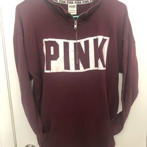 PINK 1/4 zip sweatshirt